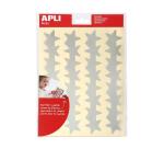 Gommettes étoiles or et argent métallisé Apli grande taille - Pochette de 128