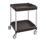 Desserte 2 plateaux bacs 180 kg 645 x 410 mm roue TPE