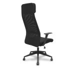 Chaise de bureau Pro536 - tissu noir avec accoudoirs fixes