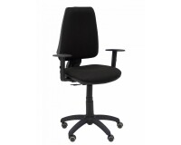 Elche CP brazos regulables ruedas parquet tapizado - Negro