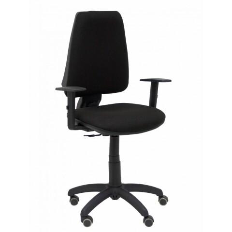 Elche CP brazos regulables ruedas parquet tapizado - Negro