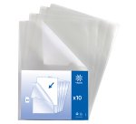 Chemise coin plastique Viquel A4 polypropylène 13/100ème incolore - Paquet de 10