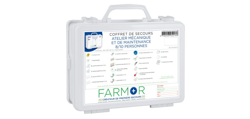 Coffret de secours Atelier Mécanique et de Maintenance 8/10 personnes