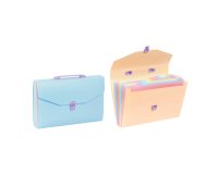 Trieur Valisette 12 compartiments A4 - Rainbow Pastel - Viquel - 38 x 25,5 x 6 cm