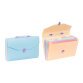 Trieur Valisette 12 compartiments A4 - Rainbow Pastel - Viquel - 38 x 25,5 x 6 cm