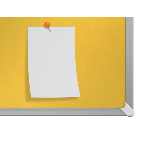 Tablero de anuncios de fieltro de formato panorámico Nobo Impression Pro de 1880x1060 mm - Amarillo - 1550x870mm