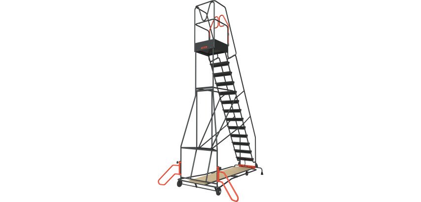 Escabeau à immobilisation automatique 14 marches 150 kg