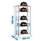 Estantería maderclick 5/500 azul/naranja/madera