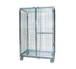 Roll acier zingué 4 ridelles avec porte verrouillable 600 kg 1140 x 760 mm