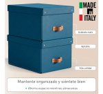 Caja de almacenamiento Leitz Puro con tapa, mediana, 17L, cartón 100% reciclado, paquete de 2 - Azul marino - 17