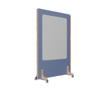 Cloison acoustique Enzo PET 24 mm avec tableau d'écriture émaillé blanc  - sur roulettes  L 120 x H 170 cm