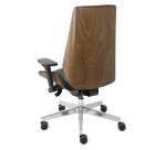 Chaise de bureau ergonomique MOON WOOD Simili cuir, avec accoudoirs 3D, mécanisme synchrone, pieds aluminium