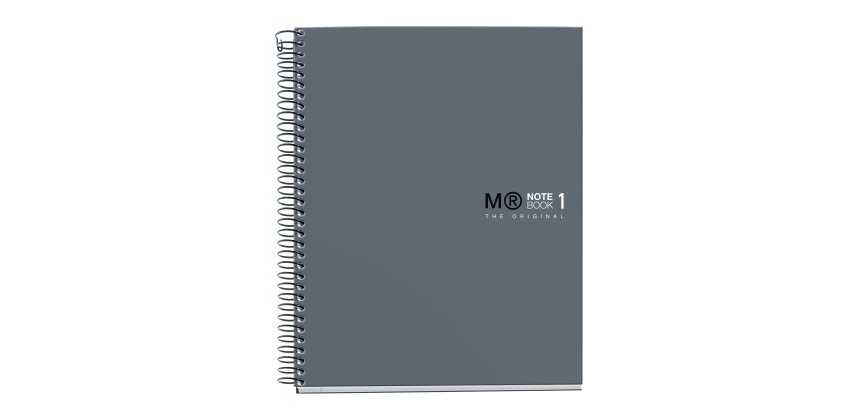 Notebook The Original, Couverture rigide, A5, quadrillage 5x5 mm, 80 feuilles de 1 couleurs, Miquelrius, Grafit.
