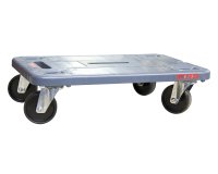 Plateau roulant polypropylène sans rebord 350 kg 600 x 400 mm roue nylon
