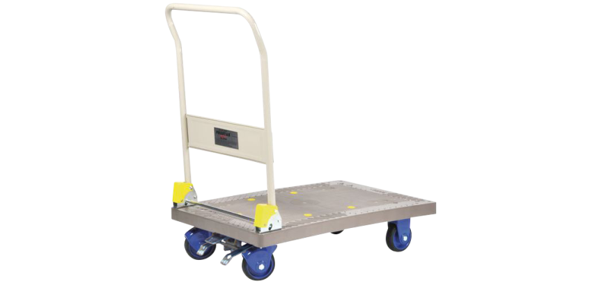 Prestar® Chariot pliable avec frein plateau polypropylène 300 kg 900 x 600 mm