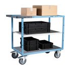 Servante mécano-soudée 3 plateaux tôle galvanisée 400 kg 1000 x 600 mm roue TPE