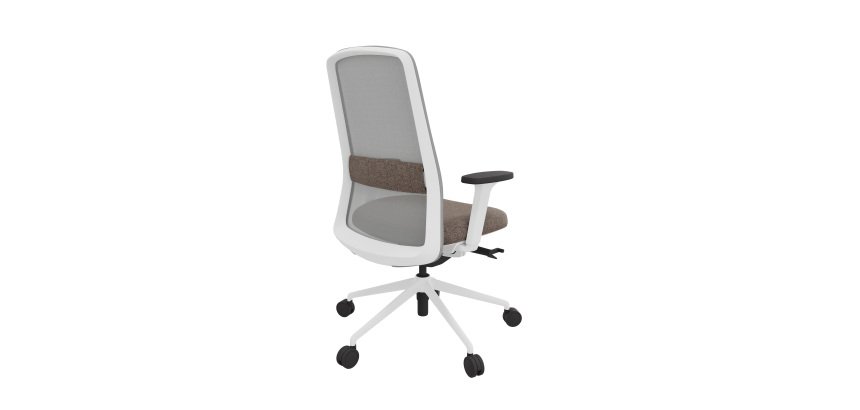 Office chair ROCKIT fabric and mesh - High backrest - 1D armrests - white structure