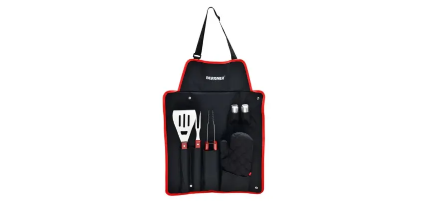 Delantal con accesorios para Barbacoa Bergner