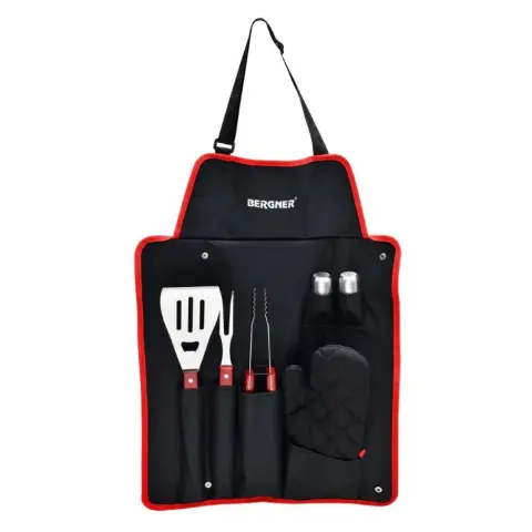 Delantal con accesorios para Barbacoa Bergner