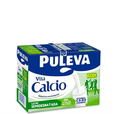 Leche Puleva Vita Calcio Semi Brik 1L - Pack 6