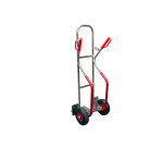 Diable aluminium 200 kg avec patins bavette fixe 280 x 260 mm roue  pneumatique