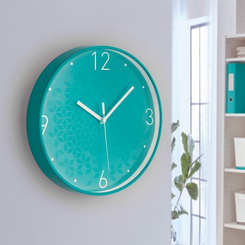 Reloj de pared silencioso Leitz WOW - 29 - Turquesa