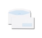 Enveloppe patte trapèze blanche C6/C5 115x229 80 g/m² fenêtre 35x100 gommée - Boite de 1000