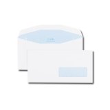 Enveloppe patte trapèze blanche C6/C5 115x229 80 g/m² fenêtre 35x100 gommée - Boite de 1000