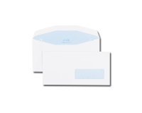 Enveloppe patte trapèze blanche C6/C5 115x229 80 g/m² fenêtre 35x100 gommée - Boite de 1000