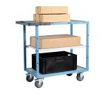 Servante mécano-soudée 3 plateaux mélaminés 250 kg 850 x 500 mm roue TPE