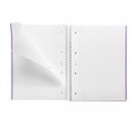 Notebook Emotions, Couverture rigide, A4, quadrillage 5x5 mm, 80 feuilles de 1 couleur, Miquelrius, Lavande.
