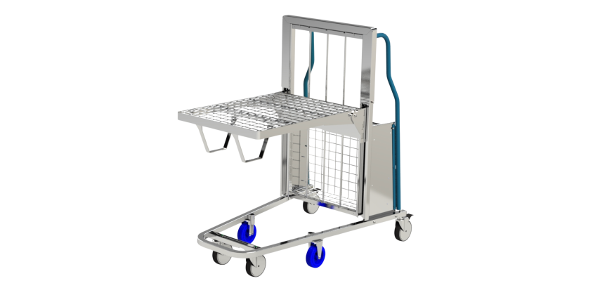 Chariot niveau constant acier zingué 150 kg 800 x 600 mm