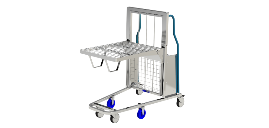 Chariot niveau constant acier zingué 150 kg 800 x 600 mm