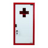 Armoire à pharmacie 1 porte, Métal laqué / Rouge,  600 x 300 x 120 mm