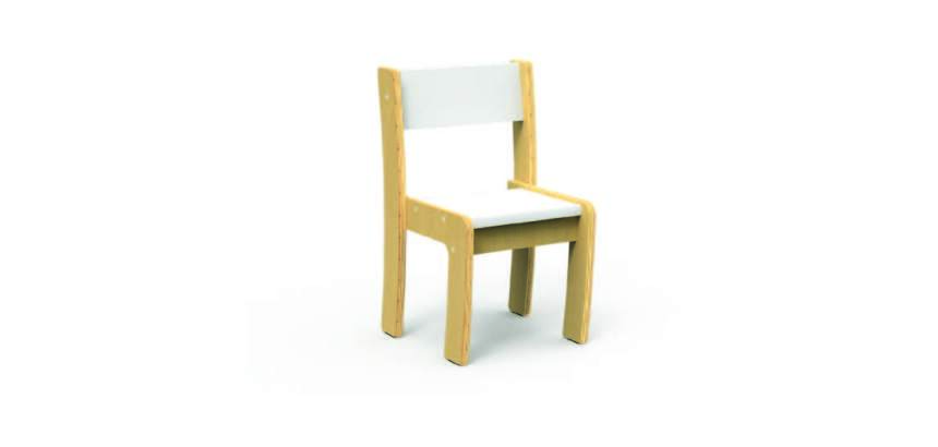 Stapelbare schoolstoel Fabiano Kids in melamine - Maat T0 - Kleuterklas