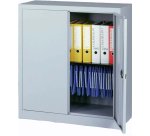 Armario monobloque-montado metálico Bisley bajo gris puertas batientes