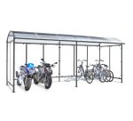 Abris vélos dôme 6 vélos + 2 scooters / motos Modèle suivant à fixer sur l'abri initial - Coloris gris anthracite RAL 7021