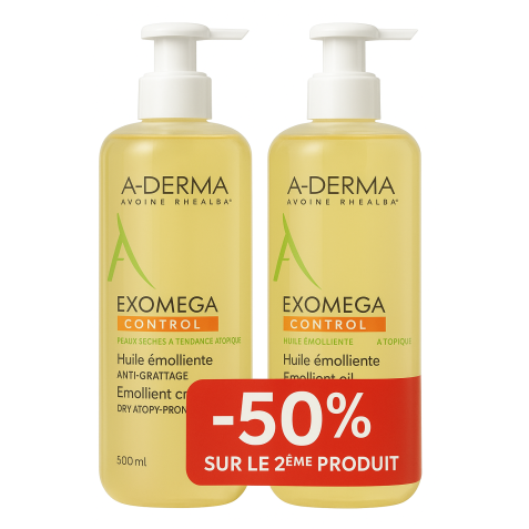 Aderma exomega control huile 2x500ml promo -50% 2m produit