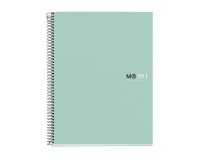 Notebook The Original, Couverture rigide, A4, lignes horizontales, 80 feuilles de 1 couleur, Miquelrius, Aqua.
