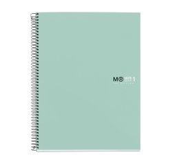 Notebook The Original, Couverture rigide, A4, lignes horizontales, 80 feuilles de 1 couleur, Miquelrius, Aqua.
