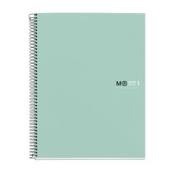 Notebook The Original, Couverture rigide, A4, lignes horizontales, 80 feuilles de 1 couleur, Miquelrius, Aqua.
