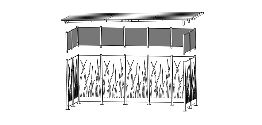 Réhausse pour abri 5x2m M110VRO/TB/BA