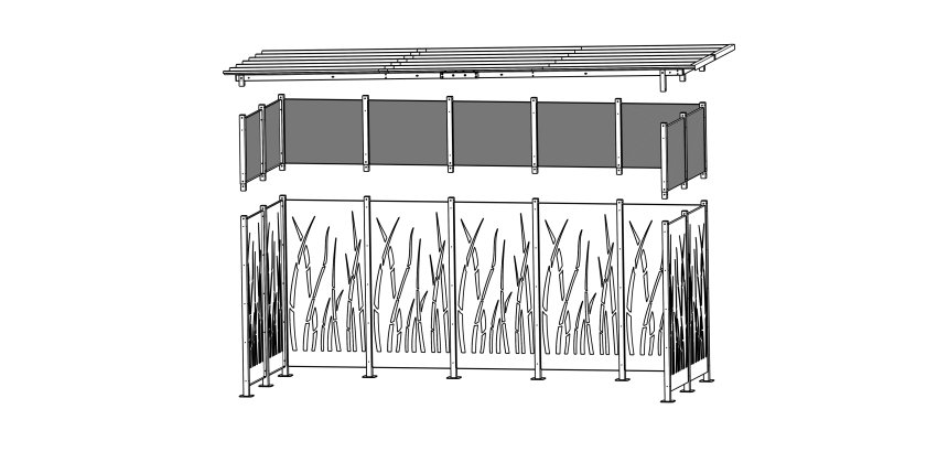 Réhausse pour abri 5x2m M110VRO/TB/BA