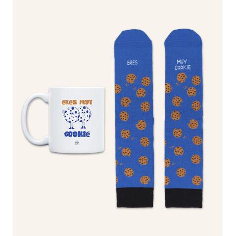 Kit Taza + Calcetines "Eres muy cookie" talla 42-46
