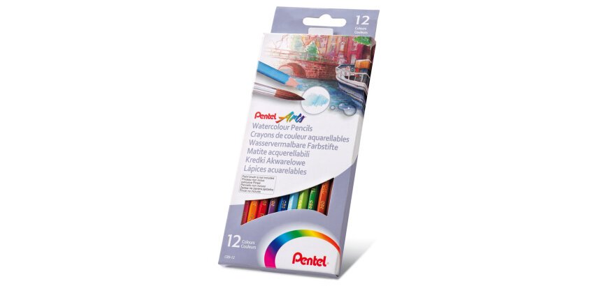 Lápices acuarelables Pentel - Caja de 12 surtidos