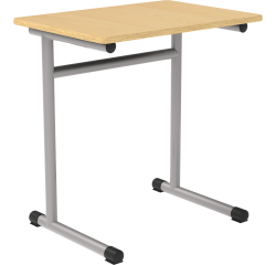 Table école Fabiano monoplace L 70cm - Taille T4 pour primaire (P1/P2) - Noir - Hêtre