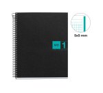 Notebook The Original, Couverture souple, A5, quadrillage 5x5 mm, 80 feuilles de 1 couleur, Miquelrius, Turquoise.
