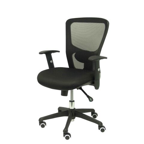 Silla Pozuelo respaldo malla negro asiento bali - Negro