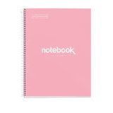 Notebook Emotions, Couverture rigide, A4, quadrillage 5x5 mm, 80 feuilles de 1 couleur, Miquelrius, Rose.
