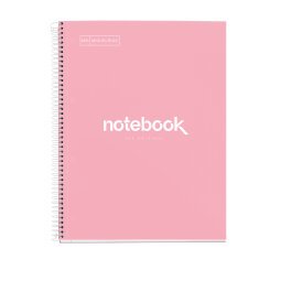 Notebook Emotions, Couverture rigide, A4, quadrillage 5x5 mm, 80 feuilles de 1 couleur, Miquelrius, Rose.
